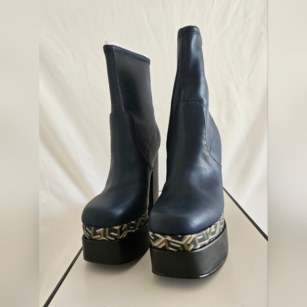 Guess Navy Heeled Platform Boots
